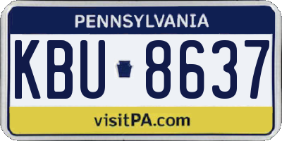PA license plate KBU8637