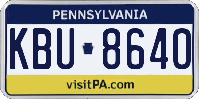 PA license plate KBU8640