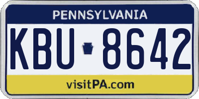 PA license plate KBU8642