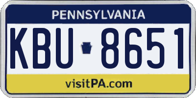 PA license plate KBU8651