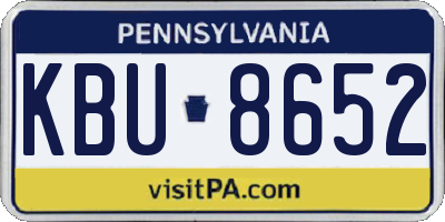 PA license plate KBU8652