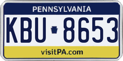 PA license plate KBU8653