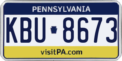 PA license plate KBU8673
