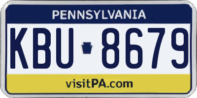 PA license plate KBU8679
