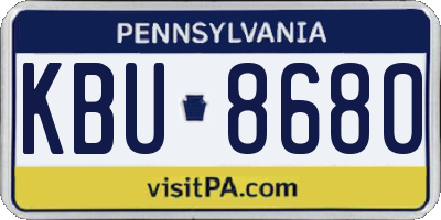 PA license plate KBU8680