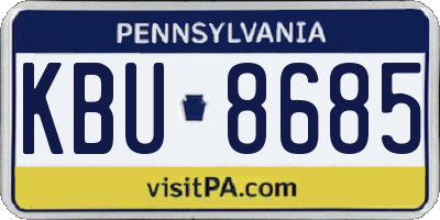 PA license plate KBU8685