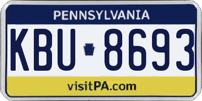 PA license plate KBU8693