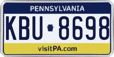 PA license plate KBU8698