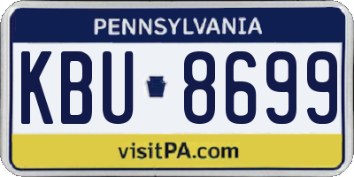 PA license plate KBU8699