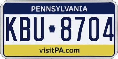 PA license plate KBU8704
