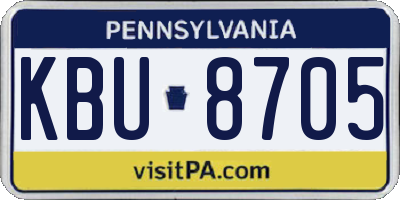 PA license plate KBU8705