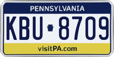 PA license plate KBU8709