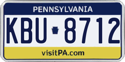 PA license plate KBU8712