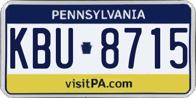 PA license plate KBU8715