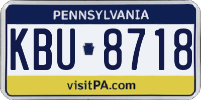 PA license plate KBU8718