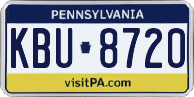 PA license plate KBU8720