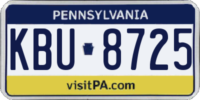 PA license plate KBU8725
