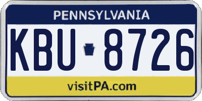 PA license plate KBU8726