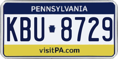 PA license plate KBU8729