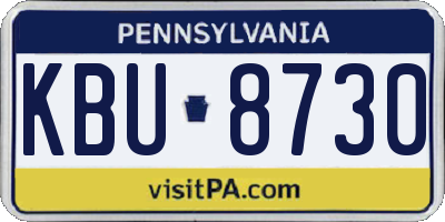 PA license plate KBU8730