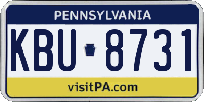 PA license plate KBU8731