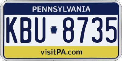 PA license plate KBU8735