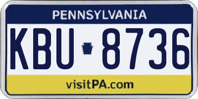 PA license plate KBU8736