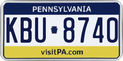 PA license plate KBU8740