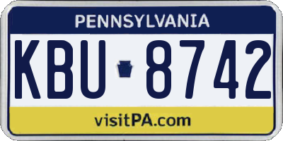 PA license plate KBU8742