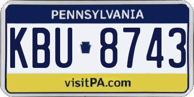 PA license plate KBU8743