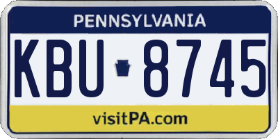 PA license plate KBU8745