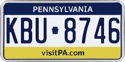 PA license plate KBU8746