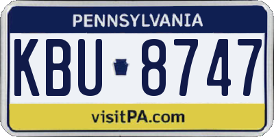 PA license plate KBU8747