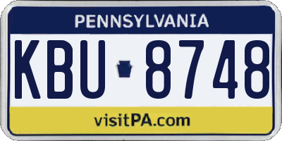 PA license plate KBU8748