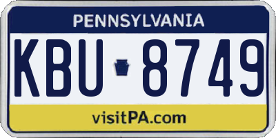 PA license plate KBU8749