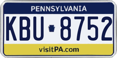 PA license plate KBU8752