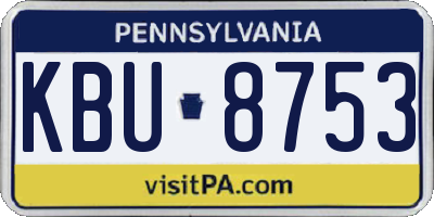 PA license plate KBU8753
