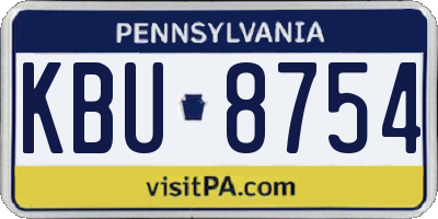 PA license plate KBU8754