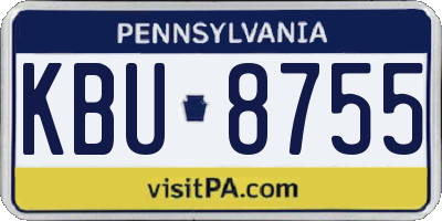 PA license plate KBU8755