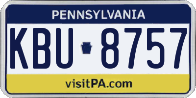 PA license plate KBU8757