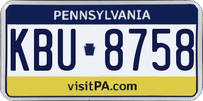 PA license plate KBU8758