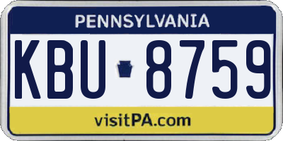 PA license plate KBU8759