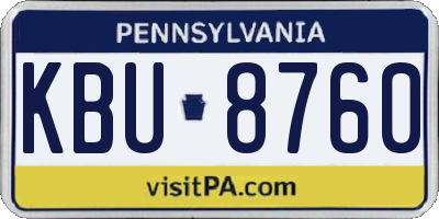 PA license plate KBU8760
