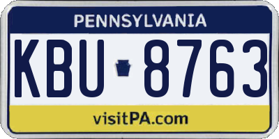 PA license plate KBU8763