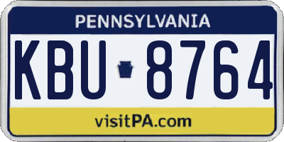 PA license plate KBU8764