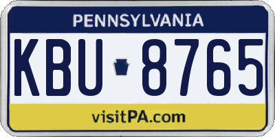 PA license plate KBU8765