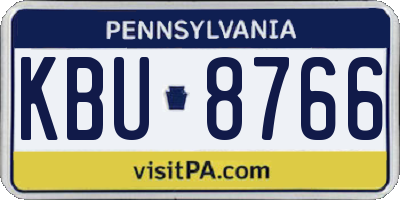 PA license plate KBU8766