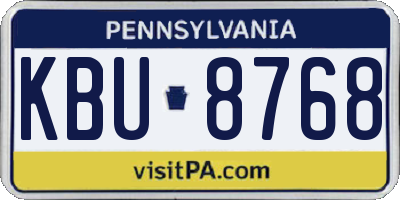 PA license plate KBU8768