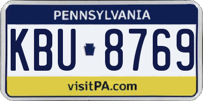 PA license plate KBU8769