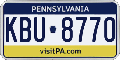 PA license plate KBU8770